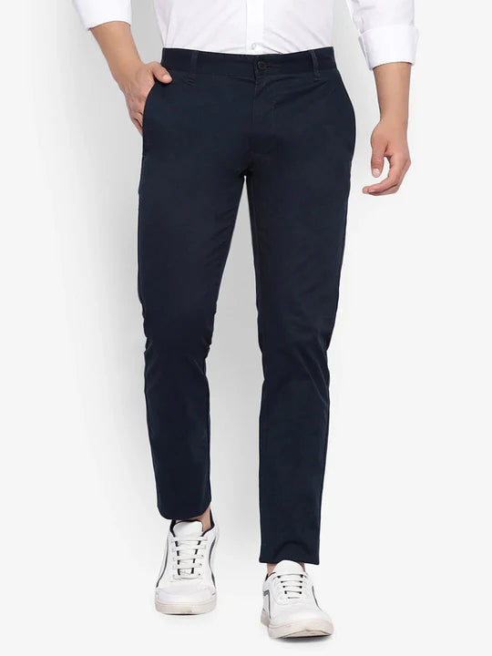 DARK BLUE PREMIUM COTTON CHINOS