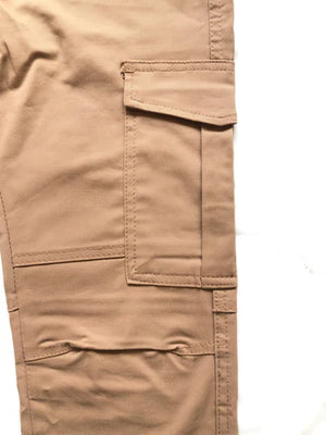 LIGHT CAMEL COTTON CARGO TROUSERS