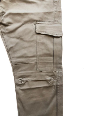 GREY COTTON CARGO TROUSERS