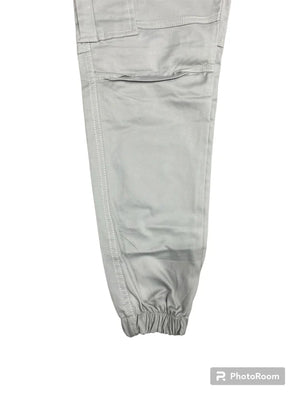 LIGHT GREY COTTON CARGO TROUSERS